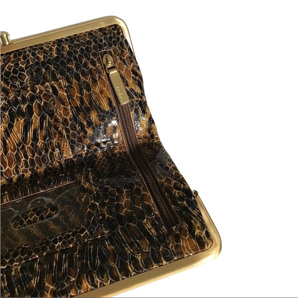 VINTAGE HOBO Double Frame Clutch/Wallet Snake Leather Size 8.5”x 4.5” - Picture 7 of 9